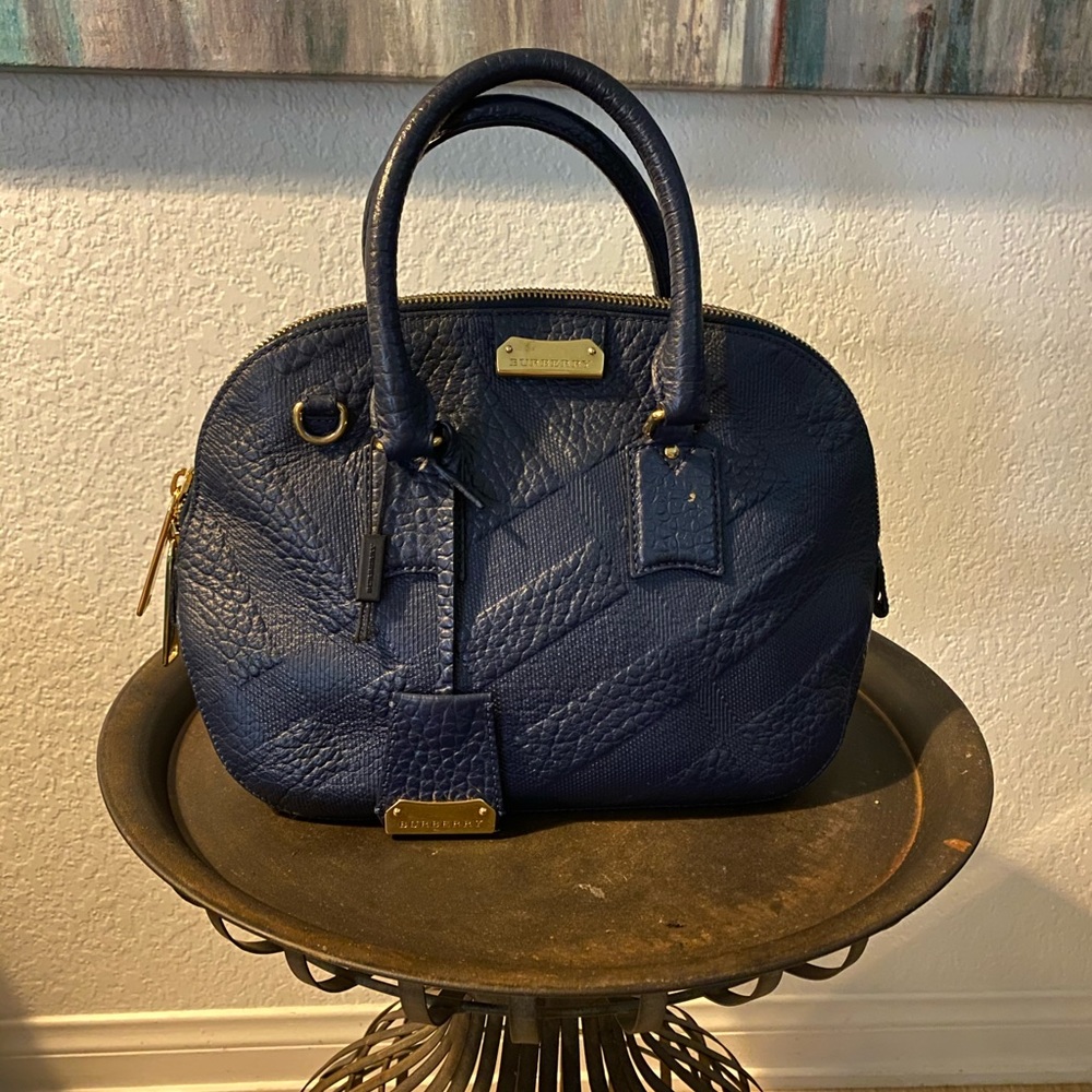 Navy blue Burberry hand bag